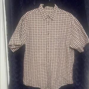 David Taylor Red and White Patterned Casual Shirt